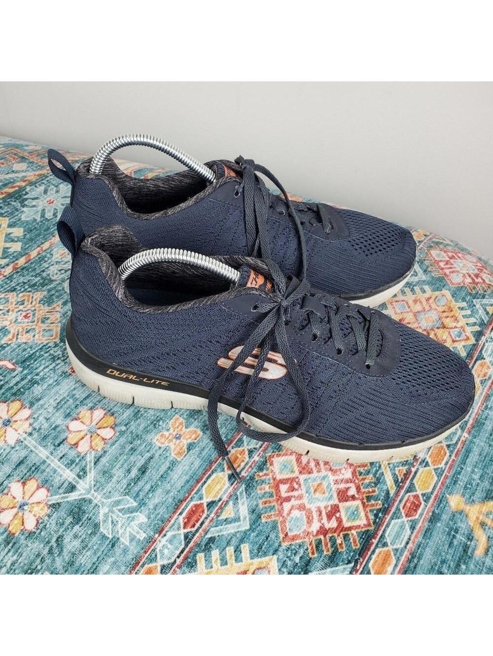 Skechers Men's Flex Advantage 2.0 The Happs Low Top Sneaker Shoes Dk Navy Blue 9 - Picture 6 of 12